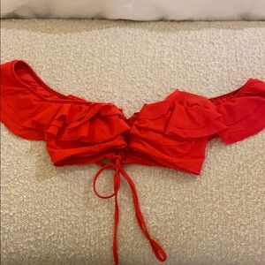 Blue life swim bikini top